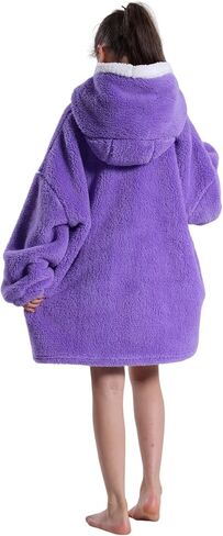 Kids Oversized Wearable Blanket Hoodie with Apple-Shaped Pocket Pluffy Warm Homewear Sweatshirt Gift for Boys Girls in Saudi Arabia