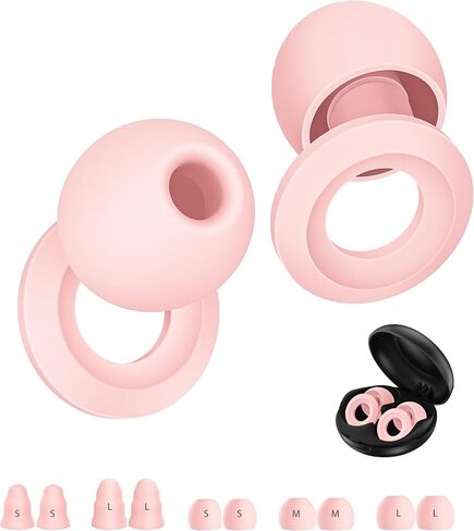 Ear Plugs for Sleeping Noise Cancelling - Noise Reduction Earplugs for Sleep,Focus,Snoring Blocking,Airplane, 33dB - 38dB Reusable Soft Hearing Protection 10 Silicone & Foam Ear Tips (Purple) in Saudi Arabia