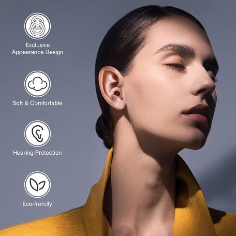 Ear Plugs for Sleeping Noise Cancelling - Noise Reduction Earplugs for Sleep,Focus,Snoring Blocking,Airplane, 33dB - 38dB Reusable Soft Hearing Protection 10 Silicone & Foam Ear Tips (Purple) in Saudi Arabia