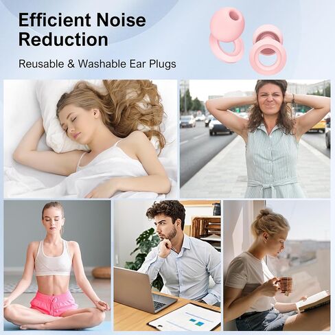 Ear Plugs for Sleeping Noise Cancelling - Noise Reduction Earplugs for Sleep,Focus,Snoring Blocking,Airplane, 33dB - 38dB Reusable Soft Hearing Protection 10 Silicone & Foam Ear Tips (Purple) in Saudi Arabia