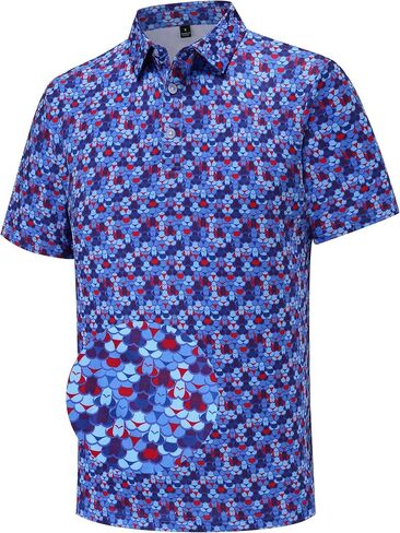 Mens Golf Polo Shirts Short Sleeve Moisture Wicking Dry Fit Performance Casual Funny Golf Polo Shirts for Men in Saudi Arabia