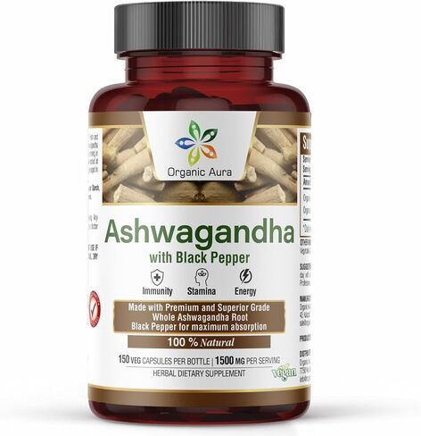 Certified Organic Ashwagandha Root Powder 16Oz -1Lb. Natural Stress, Brain and Immune Support. Enhances Overall Health. Raw Superfood. 100% Natural Herbal in Saudi Arabia