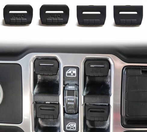 for Jeep Wrangler JL Accessories, Black Window Switch Button Cover for Jeep Wrangler JL 4XE Gladiator JT 2018-2025, 4 PCS in Saudi Arabia