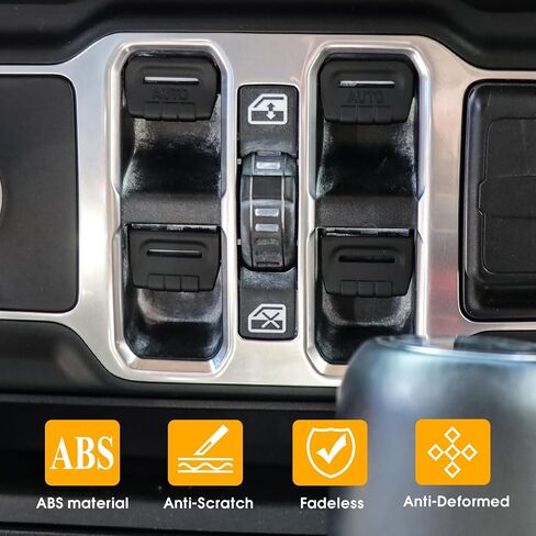 for Jeep Wrangler JL Accessories, Black Window Switch Button Cover for Jeep Wrangler JL 4XE Gladiator JT 2018-2025, 4 PCS in Saudi Arabia