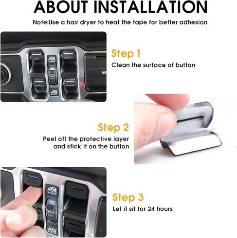 for Jeep Wrangler JL Accessories, Black Window Switch Button Cover for Jeep Wrangler JL 4XE Gladiator JT 2018-2025, 4 PCS in Saudi Arabia