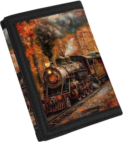 GiftPuzz Train Kids Wallet for Boys Cool Kids Trifold Wallet Wallet Wallet لعيد ميلاد هدايا التخرج من المدرسة الحقيبة المدرسية in Kuwait