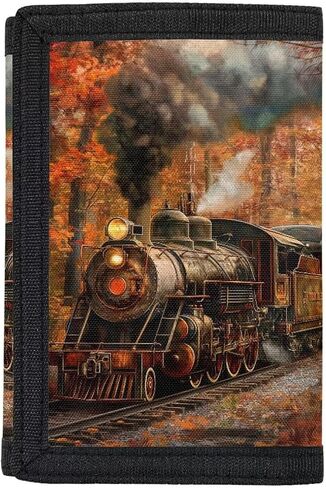 GiftPuzz Train Kids Wallet for Boys Cool Kids Trifold Wallet Wallet Wallet لعيد ميلاد هدايا التخرج من المدرسة الحقيبة المدرسية in Kuwait