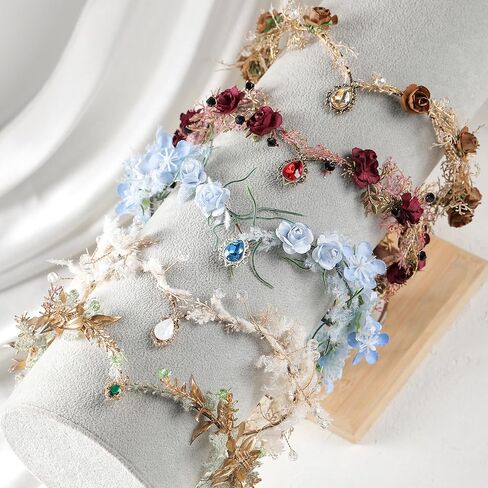 MOSTORY Fairy Flower Crown for Women - Woodland Elf Crown for Renaissance Faire Accessories Cosplay Photo Shoot Fairy Outfit in Saudi Arabia