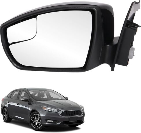 مرآة جانبية لبرنامج التشغيل الأيسر متوافق مع Ford Focus 2012-2018 Power Glass دليل قابلة للطي مع إشارة انعطاف فاتحة الزجاج الأسود 5 دبابيس OE# CP9Z-17683-CA FO1320463 in Saudi Arabia