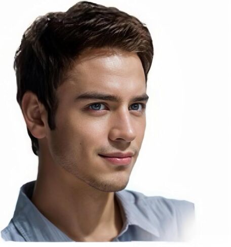 Mens Brown Short Wigs Side Part Natural Synthetic Hair Wigs Daily Costume Wig for Male Guy in Saudi Arabia