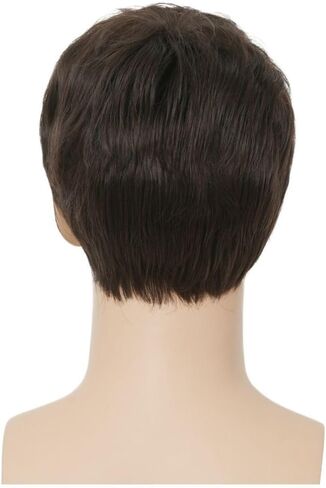 Mens Brown Short Wigs Side Part Natural Synthetic Hair Wigs Daily Costume Wig for Male Guy in Saudi Arabia