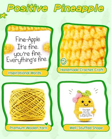 Positive Pineapple Gifts for Mom Dad - Cute Pineapple with Emotional Inspirational Support Card You're Fine Everything's Fine - Women Sister Girlfriend Daughter Gifts for Mothers Day Birthday in Saudi Arabia