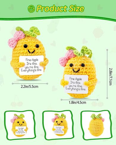 Positive Pineapple Gifts for Mom Dad - Cute Pineapple with Emotional Inspirational Support Card You're Fine Everything's Fine - Women Sister Girlfriend Daughter Gifts for Mothers Day Birthday in Saudi Arabia