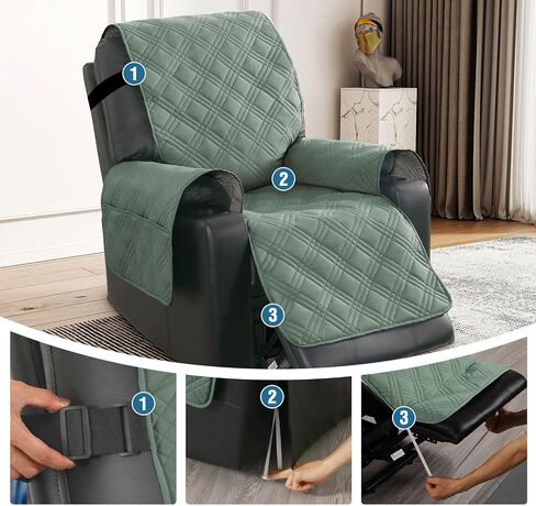 100% Waterproof Power Lift Recliner Cover with Side Pocket Electric Lift Recliner Slipcovers Fitted Standard Large Power Lift Recliner Non Slip Recliner Slipcovers for Elderly (Black) in Saudi Arabia