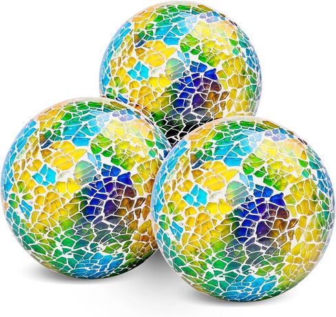DomeStar 3PCS Decorative Balls for Bowls, 3 Inch Dark Red Orbs Glass Balls for Centerpiece Bowls Mosaic Sphere for Home Decoration Dining Table in Saudi Arabia