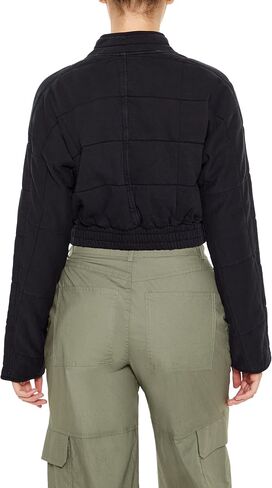 Forever 21 Women's Quilted Zip-up Cropped Jacket in Saudi Arabia