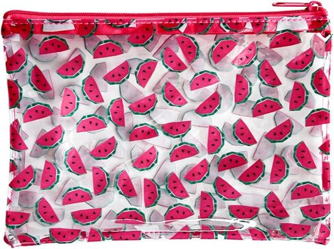 6PCS Patterned Zipper Pouch with Watermelon Print, Portable Mini Coin Purse, Clear Bag, Small Storage Bag Measuring 8.27 x 5.9 inches (Watermelon printing-6pcs-2) in Kuwait