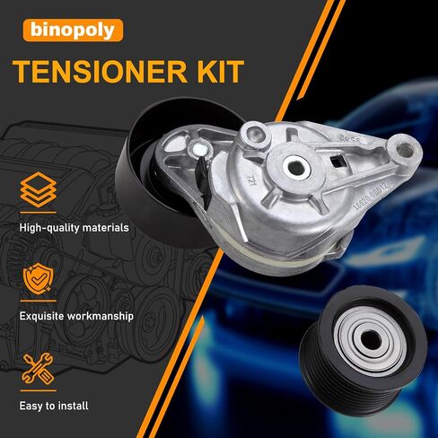 binopoly 90K-39185 (2PCS 39185+36370) Drive Belt Tensioner Kit Without Belt For Lexus GX460 17-18/LX570 08-18 Toyota Land Cruiser 08-18/Sequoia 08-18/Tundra 07-18 OE# D80950K1 in Saudi Arabia