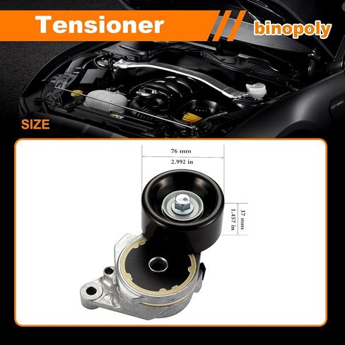 binopoly 90K-39185 (2PCS 39185+36370) Drive Belt Tensioner Kit Without Belt For Lexus GX460 17-18/LX570 08-18 Toyota Land Cruiser 08-18/Sequoia 08-18/Tundra 07-18 OE# D80950K1 in Saudi Arabia