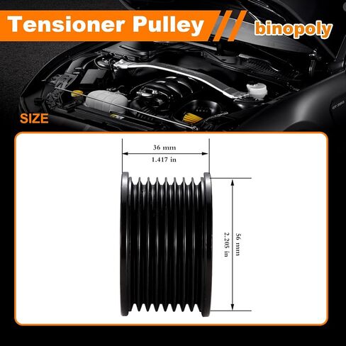 binopoly 90K-39185 (2PCS 39185+36370) Drive Belt Tensioner Kit Without Belt For Lexus GX460 17-18/LX570 08-18 Toyota Land Cruiser 08-18/Sequoia 08-18/Tundra 07-18 OE# D80950K1 in Saudi Arabia