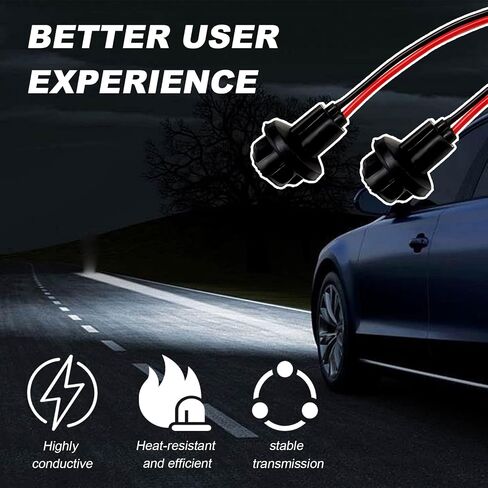 6PCS T10 Extension Harness Plug Connector, Car Instrument 194 Bulb Socket Base with 4.33" Wire Harness, Tail Light Socket Pre-Wired Rubber Lamp Holder for 168 175 194 W5W Bulb in Saudi Arabia