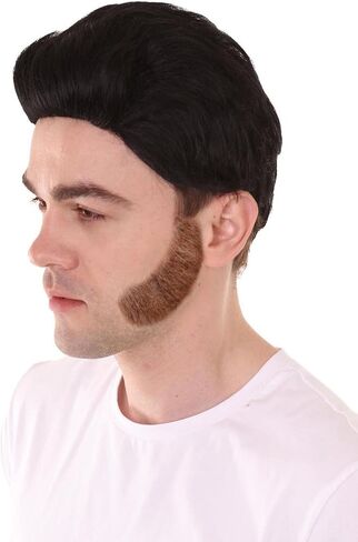 HPO MEN'S MENMEN SELF LAMB LAMB CHOP BURNBURNS - 100 ٪ Human Hair Brown Sutton Stops Hairs Facial Hair | ملحق أزياء واقعية قابلة لإعادة الاستخدام للبالغين ، مثالي للمسرح in Saudi Arabia