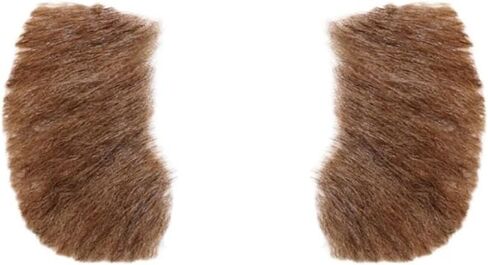 HPO MEN'S MENMEN SELF LAMB LAMB CHOP BURNBURNS - 100 ٪ Human Hair Brown Sutton Stops Hairs Facial Hair | ملحق أزياء واقعية قابلة لإعادة الاستخدام للبالغين ، مثالي للمسرح in Saudi Arabia