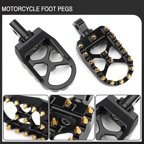 MX Offroad Wide Foot Pegs Footrest Pedals for Harley Dyna Street Bob Sportster 883 Touring Street Glide Softail Fatboy Chopper Bobber (Gold Black) in Saudi Arabia
