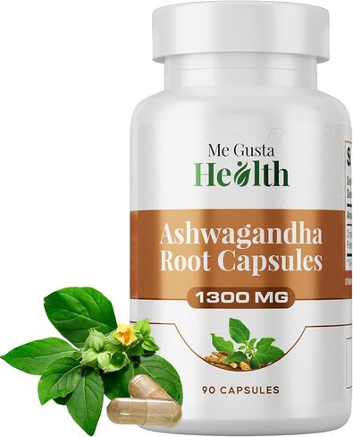 Ashwagandha Root Powder Capsules 1300mg, Ashwagandha Capsule Metabolism Support, Immune & Mood Support, Ashwamag GMO Free Energy Support & Sleep Support 90 Capsules in Saudi Arabia
