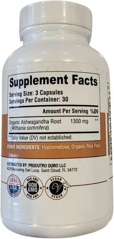 Ashwagandha Root Powder Capsules 1300mg, Ashwagandha Capsule Metabolism Support, Immune & Mood Support, Ashwamag GMO Free Energy Support & Sleep Support 90 Capsules in Saudi Arabia