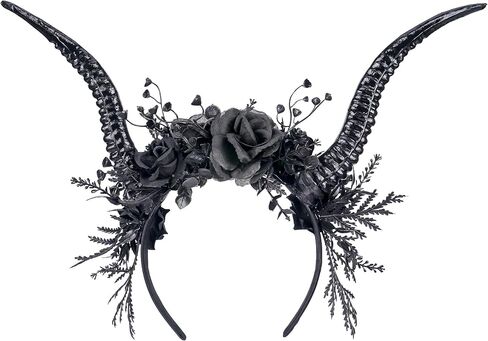 MOSTORY Black Antelope Horns Headband - Dark Devil Horns Hairband for Halloween Cosplay Photo Shoot Renaissance Renfaire in Saudi Arabia