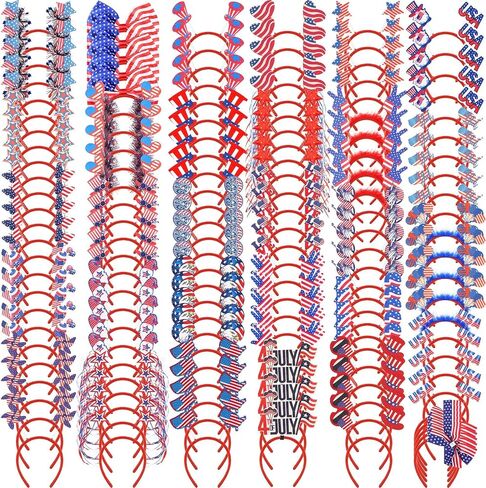 150 PCS رئيس الوطني Boppers رئيس الرابع من يوليو إكسسوارات الاستقلال يوم العلم الأمريكي رئيس الرأس الحزب الأزرق الأزرق الحفلات اللوازم للنساء المسيرات المحاربين القدامى حفلات حفلة in Saudi Arabia