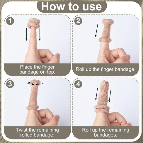 15pcs Cotton Finger Protectors, Elastic Fingertip Bandages for Skin Cracking Wounds Joint Pain, Breathable Finger Cots for Gardening Cooking Painting Carving Projects- Skin Color in Kuwait