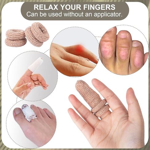 15pcs Cotton Finger Protectors, Elastic Fingertip Bandages for Skin Cracking Wounds Joint Pain, Breathable Finger Cots for Gardening Cooking Painting Carving Projects- Skin Color in Kuwait