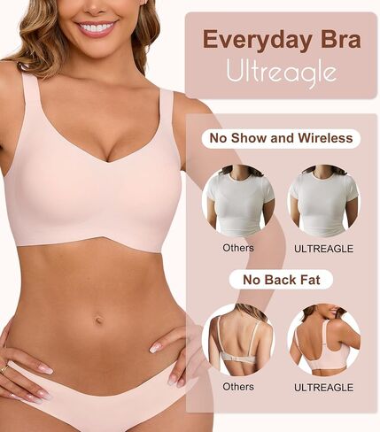 Bras for Women Bralette - Womens Wireless Full Coverage Comfortable Sleep Everyday Bra with Extender, S-XXL in Saudi Arabia