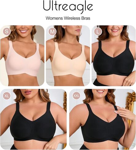Bras for Women Bralette - Womens Wireless Full Coverage Comfortable Sleep Everyday Bra with Extender, S-XXL in Saudi Arabia