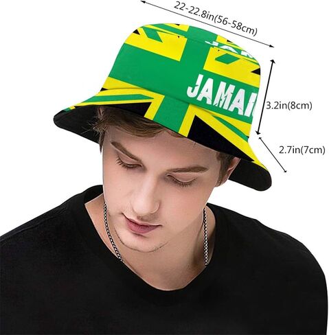 Jamaica Flag Fashion Retro Bucket Hat for Men Women Fisherman Hat Outdoor Summer Travel Hiking Caps in Saudi Arabia