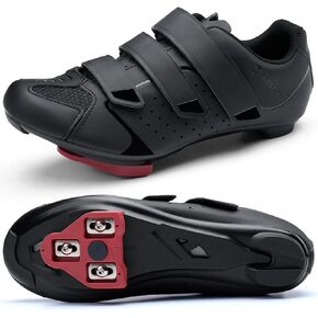 Mens Cycling Shoes Compatible with Peloton Bike & SPD 2 Bolt Clips - Unisex Spin Bicycle Shoes with 3 Bolt Look Delta Cleats - Indoor Outdoor Road Bike Cycling