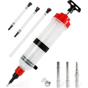 MR CARTOOL 1.5 Liters Manual Oil Transfer Pump, Fluid Syringe Pump with 3 Extension Tubes, Syringe for Extracting Engine Oil, Brake Fluid and Transmission Oil