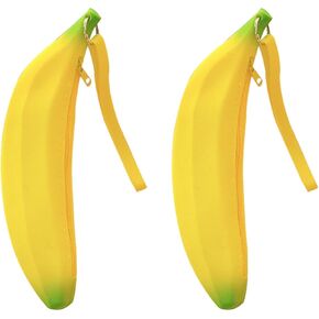 Big Capacity Banana Shape Purse,funny unique novelty wallet,Cute Silicone Bag Coin Bag Key Pouch,cute banana purse for women,teen girls trendy stuff,set of 2