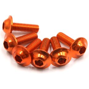 uxcell 6PCS M6 X 20mm Orange Hexagon License Plates Fairing Bolts Screws for Motorcycle