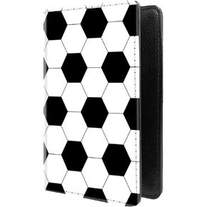 PU Leather Passport Holder Travel Wallet RFID Blocking Card Case Cover With Unique Pattern (Soccer football texture £
