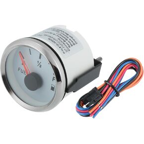 X AutoHaux 52mm مستوى الوقود العالمي مستوى مؤشر مجموعة مؤشر 9-32V إشارة عداد الوقود ثابت 240-33OHM 8 لون خلفية للسيارة الشاحنة البحرية الفضة نغمة بيضاء