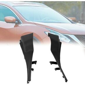 2Pcs Car Front Wiper Side Cowl Extension Cover for Nissan Murano 2016 2017 2018 2019 Black 66894-9UA0A/66895-9UA0A