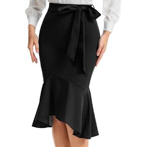 Bbonlinedress Womens Midi Pencil Skirt Fishiltail Office Office Office Church Bodycon High Weist Mermaid Skirt Black M