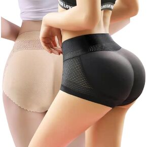 نساء 2PCS بعقب السراويل الداخلية المبطنة بطيئة عالية الخصر مُحسّن للملابس الشفوية السيطرة السلس بوي بويز