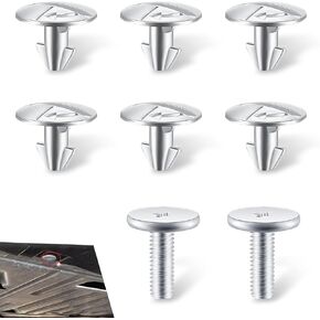 8 PCS Auto Engine Underhood Pin Screws, Radiator Oil Pan Drain Plug Access Cover Screws, Replacement OEM 90674-TY2-A01、90105-TBA-A00 Accessories, Suitable for Honda Accord Civic CRV (Silver)