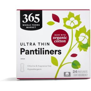 365 by Whole Foods Market, Ultra Thin Pantiliners, Made with Organic Cotton, 24 Count