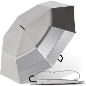 UV -blocker - UV Sun Protection Golf Golf - مظلة كبيرة لحظر الشمس - مقاومة للرياح - فتحة تلقائية - مظلة مزدوجة تنفيس - UPF 55+ - كتل 99 ٪ من أشعة UVA UVB - 48 "/62"/68 "