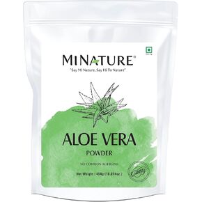 Mi Nature 100% Aloevera Powder (Aloe Barbadenis) 454g (16 oz)| Pure Aloe Vera Leaf Powder | DIY for Skin, Health & Hair
